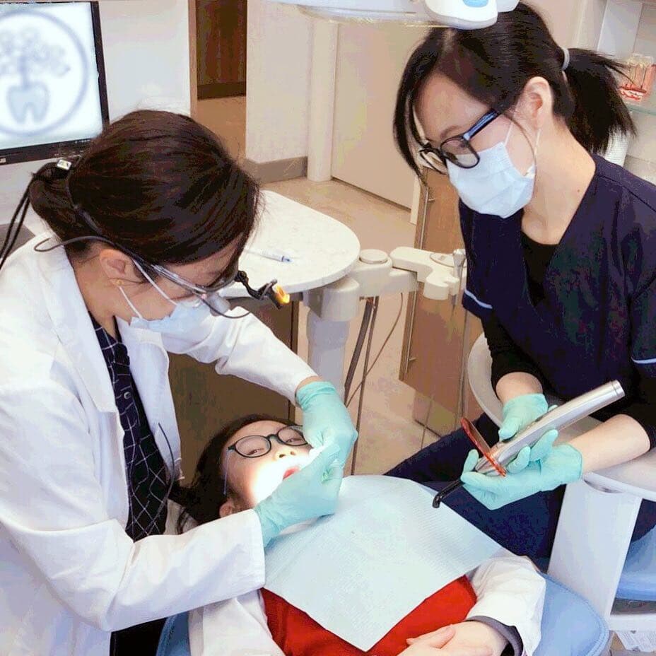 一位牙科洁牙师正在温和地为患者清洁牙齿